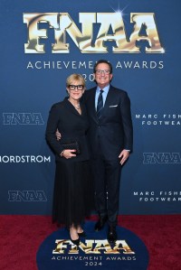 NEW YORK, NEW YORK - DECEMBER 04: Susan Itzkowitz and  Marc Fisher attend Footwear News Achievement Awards (FNAAs) 2024 at Cipriani South Street on December 04, 2024 in New York City.  (Photo by Roy Rochlin/Footwear News via Getty Images)